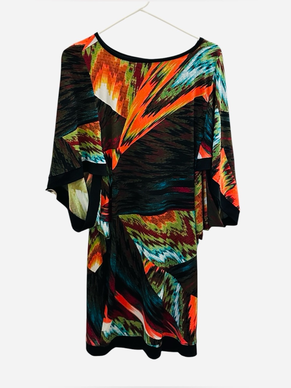 Maggy London Black Multi-Color Abstract Dress
